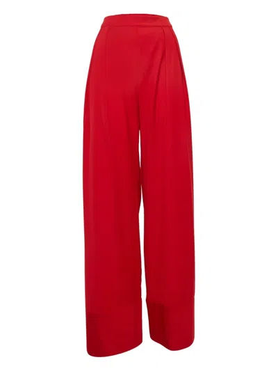 Pre-owned Michael Lo Sordo Cuff-detail Wool Trousers In Red