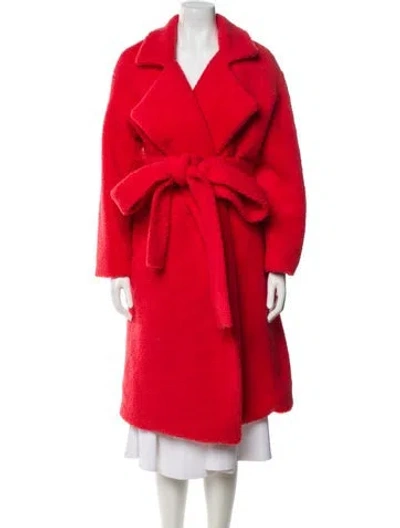Pre-owned Michael Lo Sordo Faux Fur Coat In Red