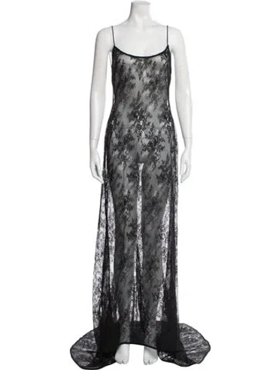 Pre-owned Michael Lo Sordo Floral Print Long Dress In Multi