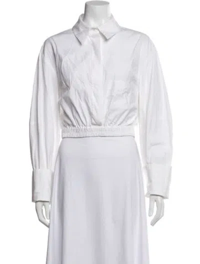 Pre-owned Michael Lo Sordo Long Sleeve Button-up Top In Neutral