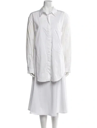 Pre-owned Michael Lo Sordo Long Sleeve Tunic In White