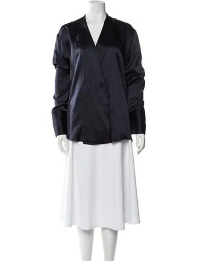 Pre-owned Michael Lo Sordo Silk Blazer In Blue