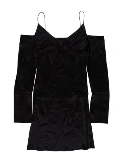 Pre-owned Michael Lo Sordo Silk Knee-length Dress In Black