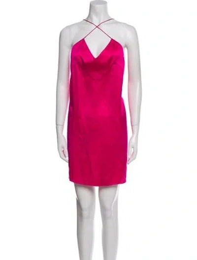 Pre-owned Michael Lo Sordo Silk Knee-length Dress In Pink