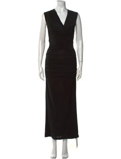 Pre-owned Michael Lo Sordo Silk Long Dress In Black