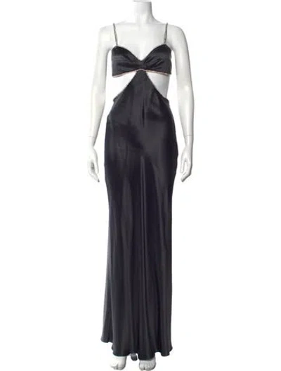 Pre-owned Michael Lo Sordo Silk Long Dress In Black
