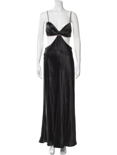 Pre-owned Michael Lo Sordo Silk Long Dress In Black