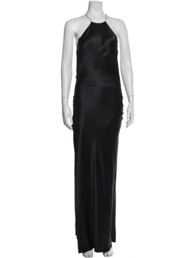 Pre-owned Michael Lo Sordo Silk Long Dress In Black