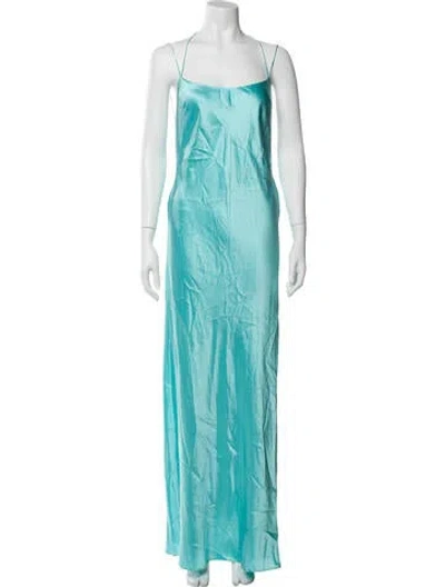 Pre-owned Michael Lo Sordo Silk Long Dress In Blue