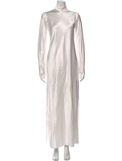 Pre-owned Michael Lo Sordo Silk Long Dress In Neutral