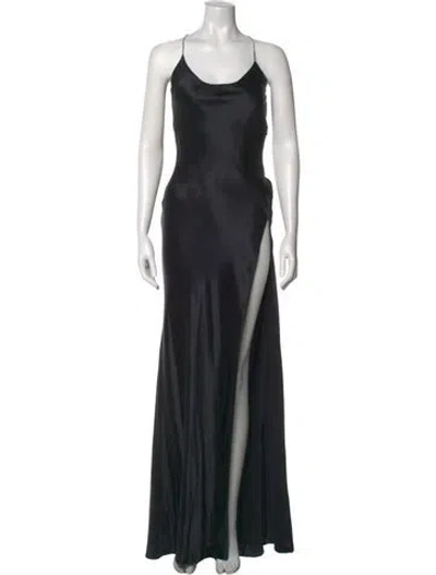 Pre-owned Michael Lo Sordo Silk Long Dress W/ Tags In Black