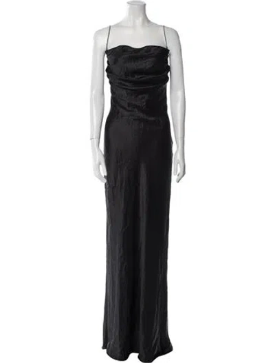 Pre-owned Michael Lo Sordo Silk Long Dress W/ Tags In Black