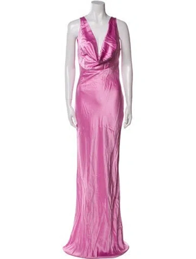 Pre-owned Michael Lo Sordo Silk Long Dress W/ Tags In Pink