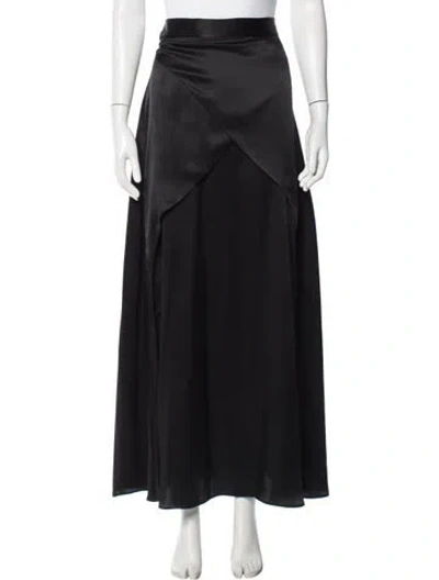 Pre-owned Michael Lo Sordo Silk Long Skirt In Black