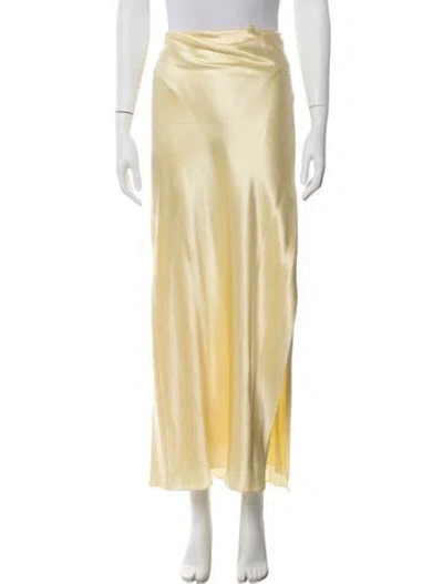 Pre-owned Michael Lo Sordo Silk Long Skirt W/ Tags In Yellow