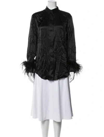Pre-owned Michael Lo Sordo Silk Long Sleeve Button-up Top In Black