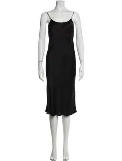 Pre-owned Michael Lo Sordo Silk Midi Length Dress In Gray