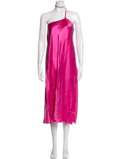 Pre-owned Michael Lo Sordo Silk Midi Length Dress In Pink