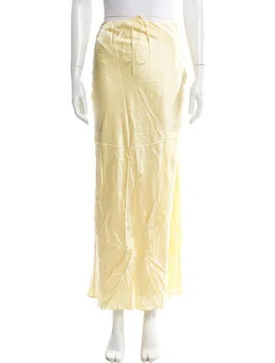 Pre-owned Michael Lo Sordo Silk Midi Length Skirt W/ Tags In Yellow