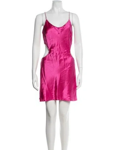 Pre-owned Michael Lo Sordo Silk Mini Dress In Pink