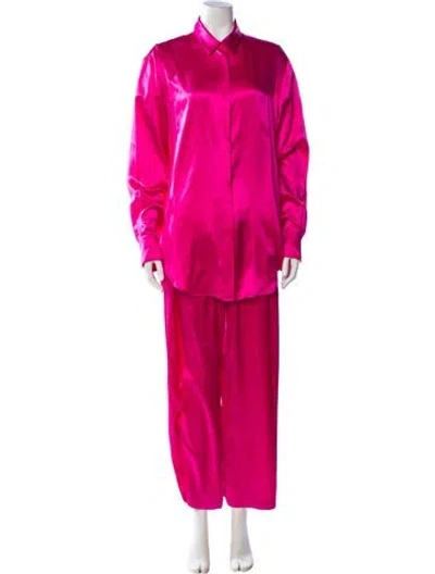 Pre-owned Michael Lo Sordo Silk Pantsuit In Pink