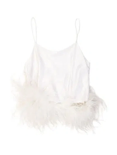 Pre-owned Michael Lo Sordo Silk Square Neckline Crop Top In Neutral