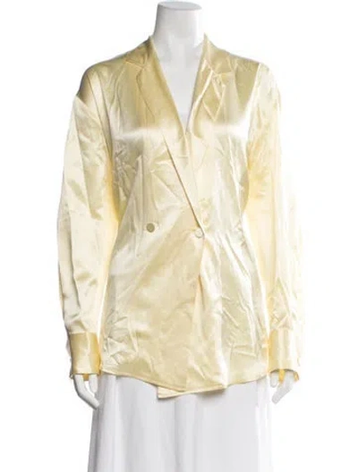 Pre-owned Michael Lo Sordo Silk Top In Yellow