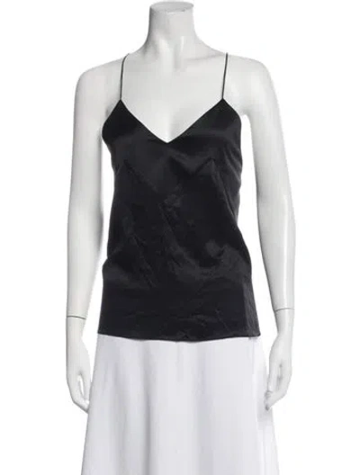 Pre-owned Michael Lo Sordo Silk V-neck Top In White