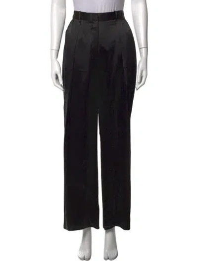 Pre-owned Michael Lo Sordo Silk Wide Leg Pants In Black