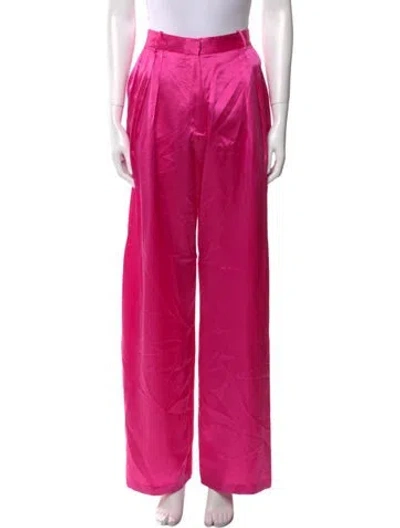 Pre-owned Michael Lo Sordo Silk Wide Leg Pants In Pink