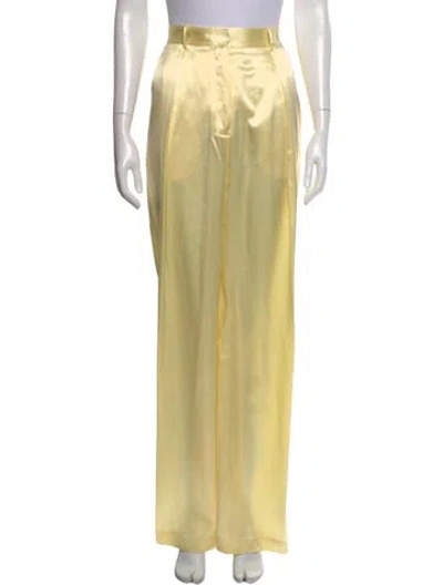 Pre-owned Michael Lo Sordo Silk Wide Leg Pants In Yellow