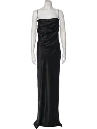 Pre-owned Michael Lo Sordo Square Neckline Long Dress W/ Tags In Black