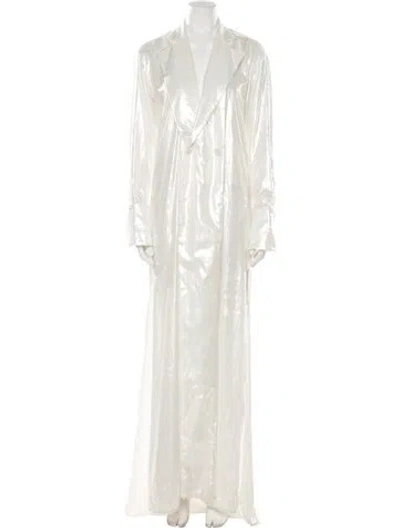 Pre-owned Michael Lo Sordo V-neck Long Dress In Neutral