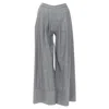 Michael Lo Sordo Wool Herringbone Check Wide Cuff Wide Pants In Grey
