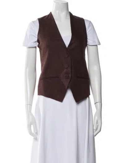Pre-owned Michael Lo Sordo Wool Vest In Brown