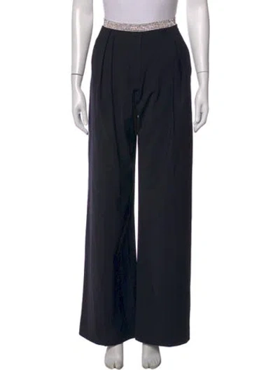 Pre-owned Michael Lo Sordo Wool Wide Leg Pants In Black