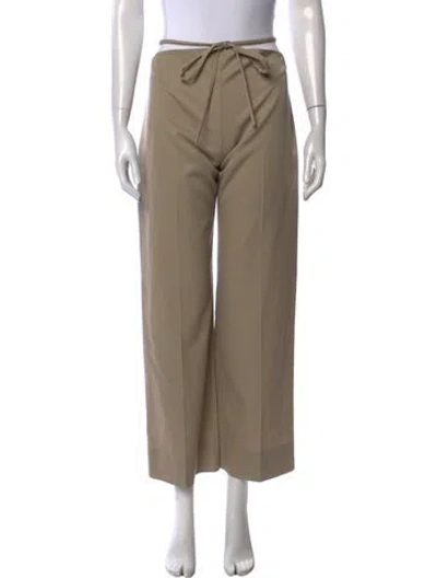 Pre-owned Michael Lo Sordo Wool Wide Leg Pants In Brown