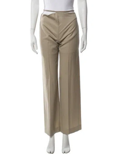 Pre-owned Michael Lo Sordo Wool Wide Leg Pants In Neutral
