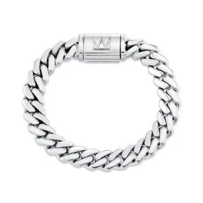 Michael M 10mm Silver Cuban Chain Bracelet