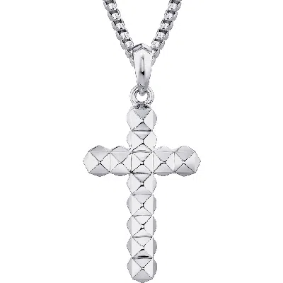 Michael M 3d Tetra Cross Pendant In Metallic