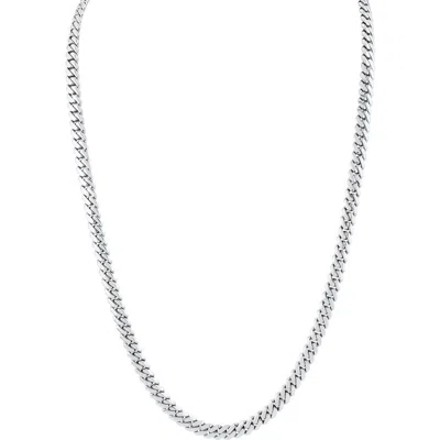 Michael M 6.5 Mm Cuban Chain Necklace In Silver