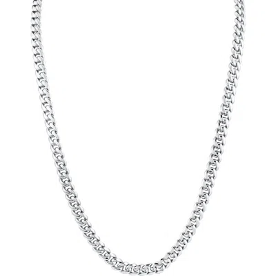 Michael M 8 Mm Cuban Chain Necklace In Silver