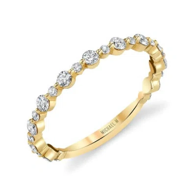 Michael M Classic Diamond Cluster Band Ring In Gold