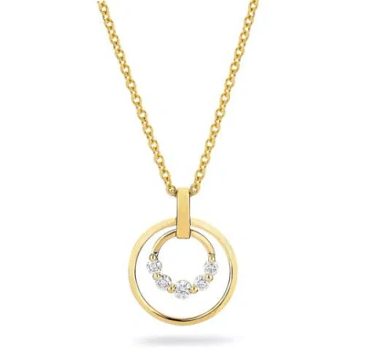 Michael M Cloud Double Ring Pendant Necklace In Gold