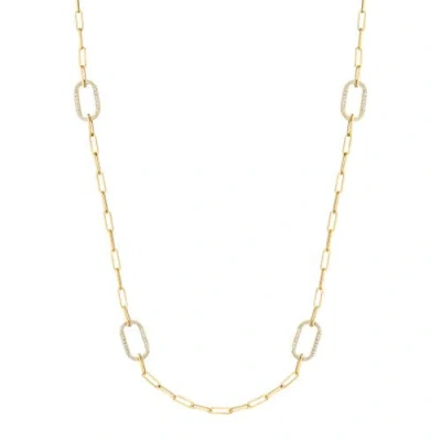 Michael M Link Pavestation Necklace In Gold