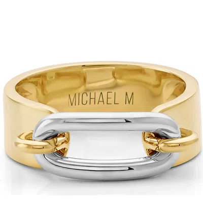 Michael M Luxe Link Two Tone Ring In Gold