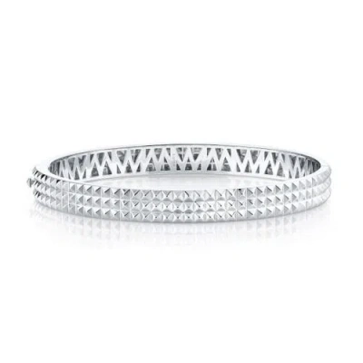 Michael M Mens Tetra Hinged Bangle Bracelet In Metallic