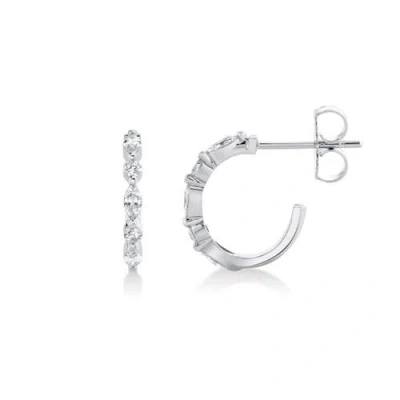 Michael M Mini Montage Marquise And Round Cut Diamond Hoop Earrings In Metallic