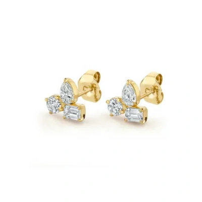Michael M Montage 3 Cluster Stud Earrings In Gold
