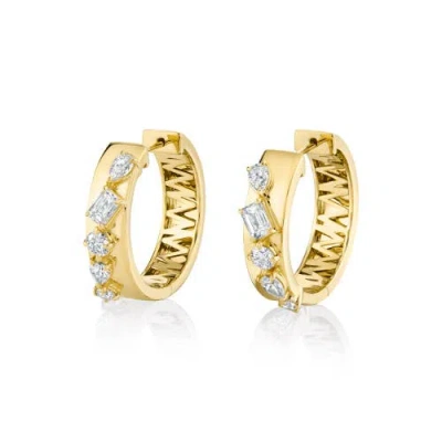 Michael M Montage Diamond Cross Hoop Earrings In Gold